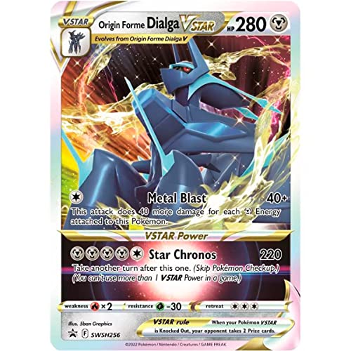 Riesige Pokémon-Promo-Karte, GX, VMAX, EX, Vstar oder V, Jumbo-Karte, XXL-Karte, Pokémon-Werbebox, offizielle Karte, englische Sprache (Dialga VSTAR) von Friki Monkey