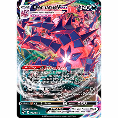 Riesige Pokémon-Promo-Karte, GX, VMAX, EX, Vstar oder V, Jumbo-Karte, XXL-Karte, Pokémon-Werbebox, offizielle englische Sprache (Eternatus VMAX SWSH045) von Friki Monkey