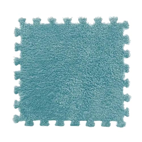 12 Stück Plüsch-Puzzle-Bodenschaummattenfliesen, Plüsch-Puzzlematte, Flauschige, Schneidbare, rutschfeste, Ineinandergreifende Teppichfliesen - FLUFFTILE von Frilla