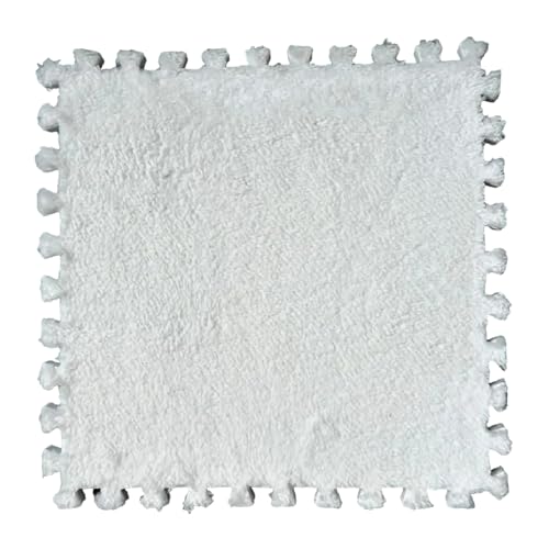 13 Stück Plüsch-Puzzle-Bodenschaummattenfliesen, Plüsch-Puzzlematte, Flauschige, Schneidbare, rutschfeste, Ineinandergreifende Teppichfliesen - FLUFFTILE von Frilla