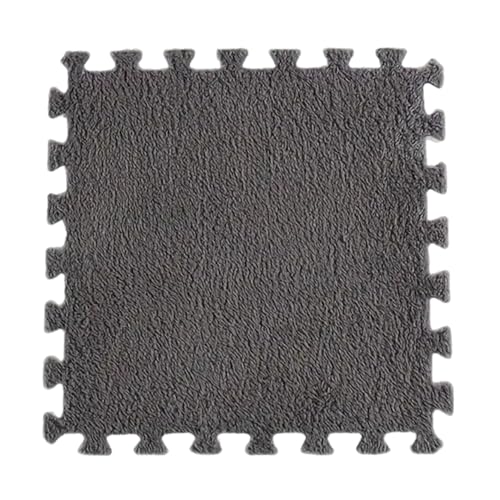 14 Stück Plüsch-Puzzle-Bodenschaummattenfliesen, Plüsch-Puzzlematte, Flauschige, Schneidbare, rutschfeste, Ineinandergreifende Teppichfliesen - FLUFFTILE von Frilla
