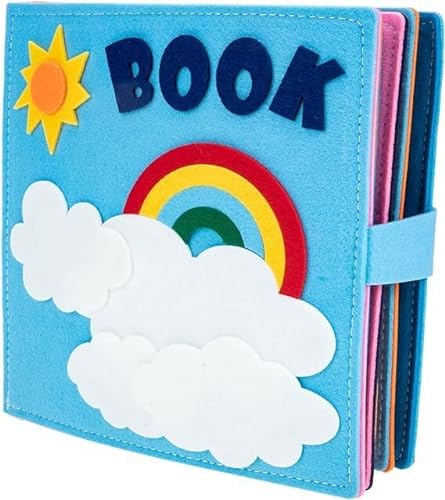 Frilla Quiet Book Montessori Spielzeug, 3D Filz Busy Book Sensorisches Spielzeug & Babybücher aus Weichem Stoff Früh Lernen Lebenskompetenzen Lernspielzeug | FIRSTBOOK von Frilla