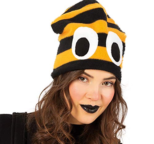 Fritz Fries & Söhne GmbH & Co Bienen Fleece Mütze mit Augen schwarz-gelb Onesize Kostüm-Zubehör Fasching von FRIES