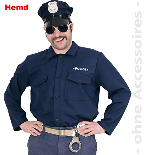 Kostüm "POLIZEI-HEMD" in blau Gr. L & XXL von Partychic