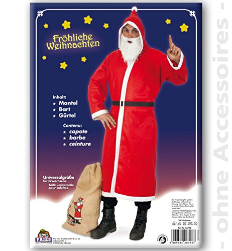 FRIES Weihnachtsmann Gr. XL Stoff-Mantel mit Gürtel & Bart Kostüm Nikolaus Weihnachten FRIES Weihnachtsmann Gr. XL Stoff-Mantel mit Gürtel & Bart Kostüm Nikolaus Weihnachten von FRIES