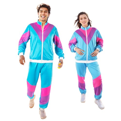 Frohklub Partnerkostüme Erwachsene 80er Jahre Outfit Herren 80 er Jahre Kostüm Damen Retro Trainingsanzug Herren Frohklub Partnerkostüme Erwachsene 80er Jahre Outfit Herren 80 er Jahre Kostüm Damen Retro Trainingsanzug Herren von Frohklub
