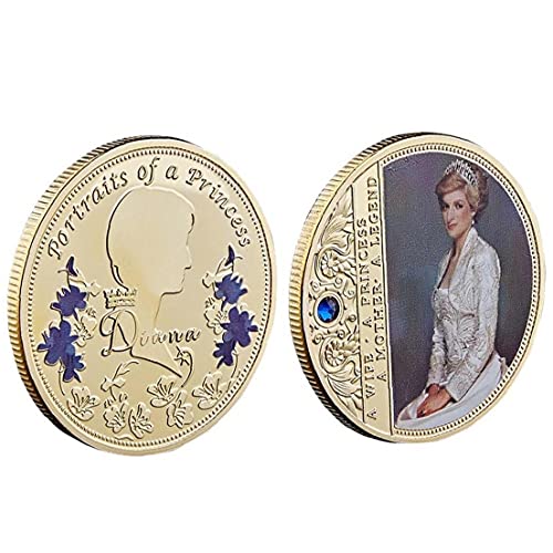Froiny 1 Stück Königin Gedenkmünze Princess Diana Picture Gold Coin Rose Collection Froiny 1 Stück Königin Gedenkmünze Princess Diana Picture Gold Coin Rose Collection von Froiny