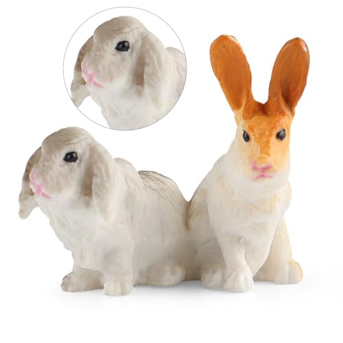 Kaninchen Kuchenaufsatz Tiere Garten Miniaturen Hasen Figuren Ornamente Für Ostern Puppenhaus Kuchen Zuhause Bunte Verzierung von Frotox