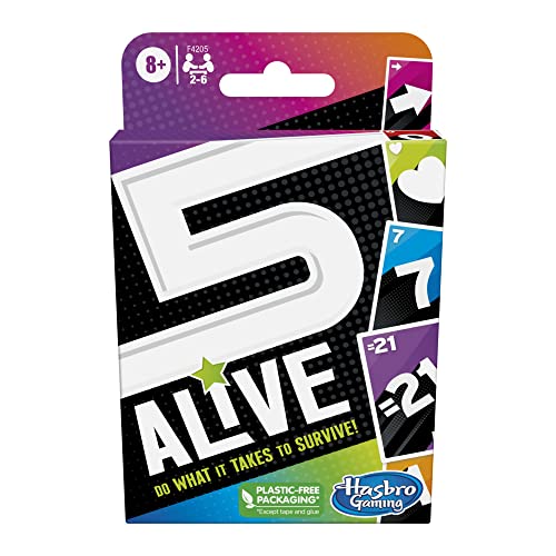 Hasbro Gaming 5 Alive Kartenspiel, Kinderspiel, lustiges Familienspiel für Kinder ab 8 Jahren, Kartenspiel für 2 bis 6 Spieler, Mehrfarbig Hasbro Gaming 5 Alive Kartenspiel, Kinderspiel, lustiges Familienspiel für Kinder ab 8 Jahren, Kartenspiel für 2 bis 6 Spieler, Mehrfarbig von Hasbro Gaming