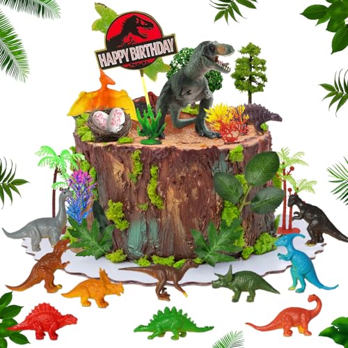 40 Stück Kuchendeko Dinosaurier Set, Dschungel Dino Tortendeko Dinosaurier Kuchendeko Dinosaurier Party Kuchen Dekoration Cake Topper Dinosaurier Tortendeko für Kinder Junge Party Miniatur Deko von Frstem