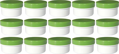 15 Salbendöschen, Creme-döschen, Salbenkruken 6ml Inhalt mit grünen Deckeln - Made IN Germany von Frühes Forschen