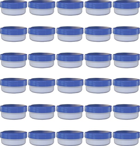 30 Salbendöschen, Creme-döschen, Salbenkruke flach, 12ml Inhalt mit blauem Deckel - Made IN Germany von Frühes Forschen