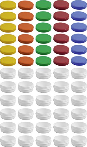 30 Salbendöschen, Creme-döschen, Salbenkruke flach, 12ml Inhalt mit farbigen Deckeln - Made IN Germany von Frühes Forschen