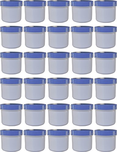 Frühes Forschen 30 Salbendosen flach, 25ml Inhalt, weiß mit blauem Deckel von Frühes Forschen
