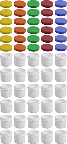 Frühes Forschen 30 Salbendosen flach, 25ml Inhalt mit farbigen Deckeln von Frühes Forschen