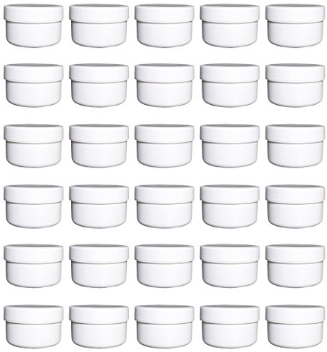 Frühes Forschen 30 Salbendosen flach, 60ml Inhalt, weiß von Ewbob