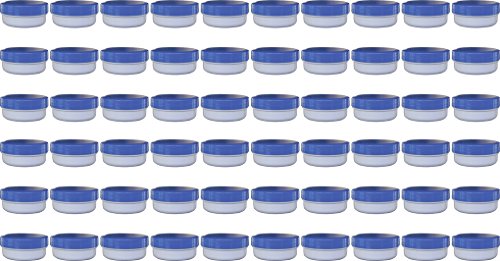 60 Salbendöschen, Creme-döschen, Salbenkruke flach, 12ml Inhalt mit blauem Deckel - Made IN Germany von Frühes Forschen