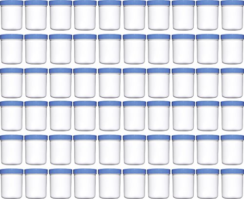 60 Salbendöschen, Creme-döschen, Salbenkruke hoch, 35ml Inhalt, mit blauem Deckel - Made IN Germany von Frühes Forschen