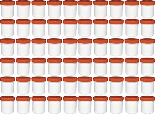 Frühes Forschen 60 Salbendosen hoch, 12ml Inhalt mit orangen Deckeln von Frühes Forschen