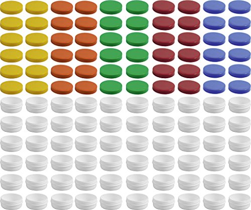 60 Salbendöschen, Creme-döschen, Salbenkruke flach, 12ml Inhalt mit farbigen Deckeln - Made IN Germany von Frühes Forschen