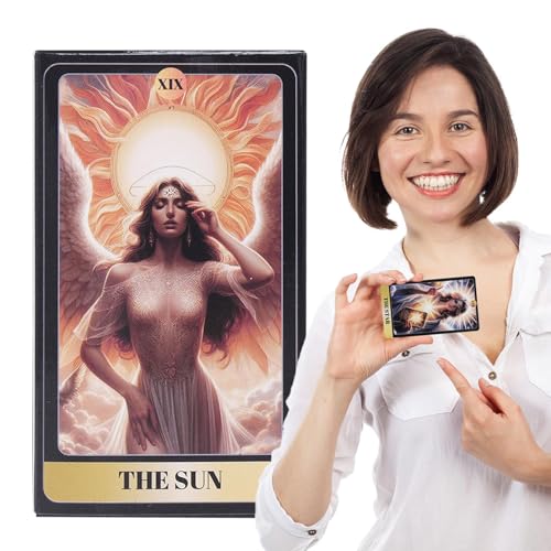 Angel Oracle Tarotkarten, 78 Karten, englisches Deck für Wahrsagerei, lässiges Wahrsagspiel, spirituelle Einsicht, Anleitung für Familie, Freunde, Versammlungen, 10,4 x 6,1 cm von Fruusv