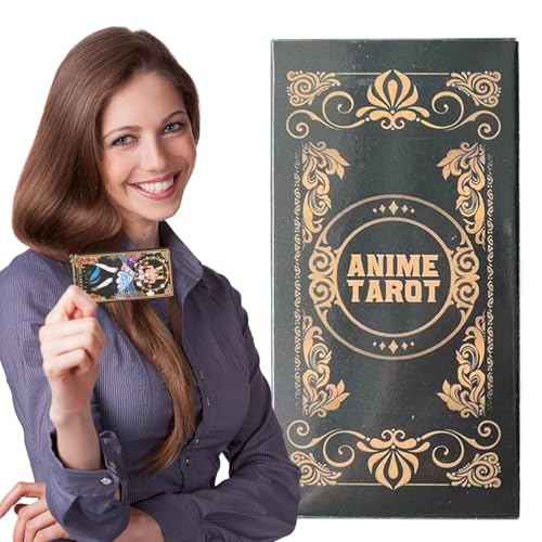 Anime-Tarotkarten, 78 Blatt, Wahrsager-Deck, mystische Wahrsagungskarten für Anfänger, Sammler, Partyspiele und spirituelle Lesungen, Karton, 10,5 x 6 x 2,5 cm Anime-Tarotkarten, 78 Blatt, Wahrsager-Deck, mystische Wahrsagungskarten für Anfänger, Sammler, Partyspiele und spirituelle Lesungen, Karton, 10,5 x 6 x 2,5 cm von Fruusv