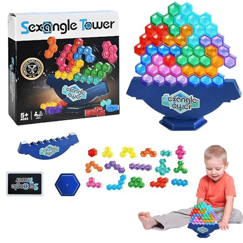 Balance Stacking Hexagonal Block Stacking Challenge, Educational Puzzle Toy for Kids, Adults, Fun Learning Activity & Brain-Boosting Game, Family Nights Parties, 1x Balance Stacking Hexagonal Block Stacking Challenge, Educational Puzzle Toy for Kids, Adults, Fun Learning Activity & Brain-Boosting Game, Family Nights Parties, 1x von Fruusv
