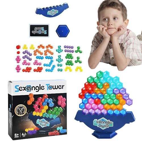 Balance Stacking Hexagonal Block Stacking Challenge, Educational Puzzle Toy for Kids, Adults, Fun Learning Activity & Brain-Boosting Game, Family Nights Parties, 1x Balance Stacking Hexagonal Block Stacking Challenge, Educational Puzzle Toy for Kids, Adults, Fun Learning Activity & Brain-Boosting Game, Family Nights Parties, 1x von Fruusv