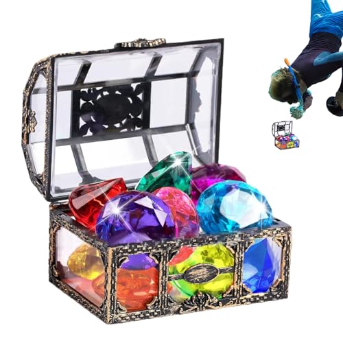 Diving Gem Pool Toys, Colorful Underwater Jewels with Treasure Box, Bright Dive Throw Toy Set, Safe Accessories Kids, Ideal for Swimming Pool Games and, 14x12x6cm Diving Gem Pool Toys, Colorful Underwater Jewels with Treasure Box, Bright Dive Throw Toy Set, Safe Accessories Kids, Ideal for Swimming Pool Games and, 14x12x6cm von Fruusv