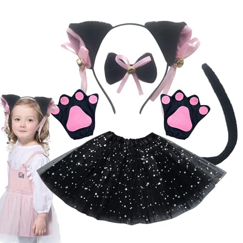 Fruusv Animal Cosplay Outfit, Whiskers Cat, Cat Ears And Tail Set Kids, White & Black Costume Accessories, Headband Bow For Stage Performances, Halloween, Easter Playtime, 120g Fruusv Animal Cosplay Outfit, Whiskers Cat, Cat Ears And Tail Set Kids, White & Black Costume Accessories, Headband Bow For Stage Performances, Halloween, Easter Playtime, 120g von Fruusv