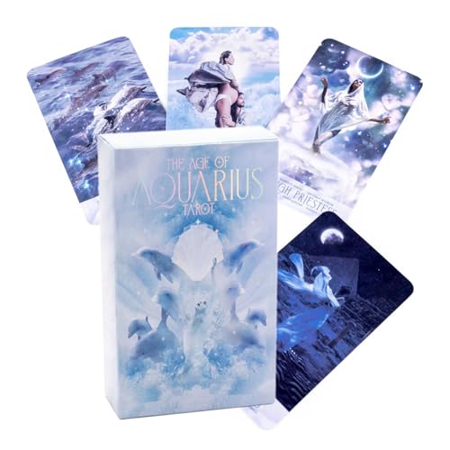 Fruusv Aquarius Tarot Deck, Tarot Deck Board Game, Oracle Tarot Cards, Tarot Card Set, Fortune-Telling Tarot Set, Age of Aquarius Deck, Wisdom Message Tarot for Reunion & Gatherings von Fruusv