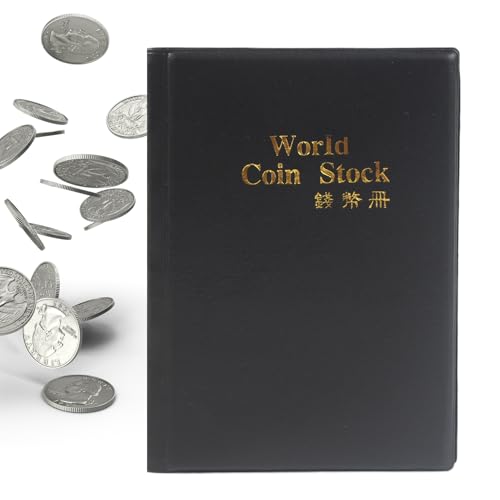 Fruusv Collector Coin Album - 120 Taschenspeicherbuch für Münzanzeige, Organisator mit klaren säurefreien Seiten für Schulprojekte, Museumsausstellungen, Kulturerhaltung, Geburtstag, 5,91 x 4,33 Zoll Fruusv Collector Coin Album - 120 Taschenspeicherbuch für Münzanzeige, Organisator mit klaren säurefreien Seiten für Schulprojekte, Museumsausstellungen, Kulturerhaltung, Geburtstag, 5,91 x 4,33 Zoll von Fruusv