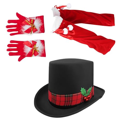 Fruusv Elegantes Weihnachtskostüm mit Mütze, Nikolausmütze und Handschuh Set, Weihnachten Dress Up Zubehör Damen Urlaub Kostüm für Party Spaß Weihnachten Cosplay Outfit Weihnachtsmann Motto Kostüm für Fruusv Elegantes Weihnachtskostüm mit Mütze, Nikolausmütze und Handschuh Set, Weihnachten Dress Up Zubehör Damen Urlaub Kostüm für Party Spaß Weihnachten Cosplay Outfit Weihnachtsmann Motto Kostüm für von Fruusv