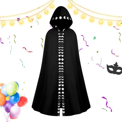 Fruusv Hexenumhang Kapuzenumhang Uni Mantel Umhang Cosplay Kostüm in voller Länge wiederverwendbar langer Kapuzenmantel Umhang für Bühnenauftritte Rollenspiele von Fruusv
