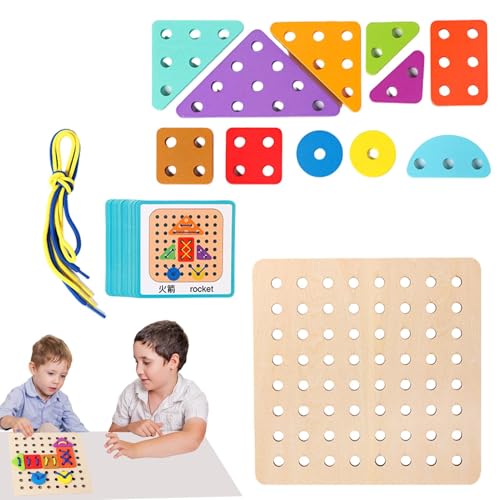Fruusv Lacing Game, Matching Block Threading Toy, Colorful Shape Matching, Early Development Activity for Fine Motor Skills, Interactive Travel Game to Kids in Planes Fruusv Lacing Game, Matching Block Threading Toy, Colorful Shape Matching, Early Development Activity for Fine Motor Skills, Interactive Travel Game to Kids in Planes von Fruusv