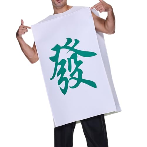 Fruusv Lustiges Erwachsenen Kostüm,Realistisches Mahjong Kostüm - Scherzartige Verkleidung Für Damen Herren Versammlung Bühnenauftritt Party Cosplay Event Zuhause von Fruusv