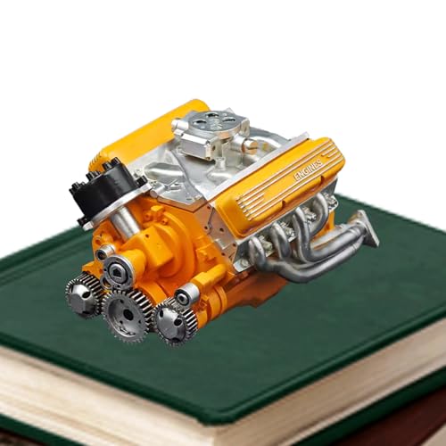 Fruusv Motormodell Miniatur, kreative Harz-Motorrepliken Handwerk, realistische Desktop-Ornament, pädagogisches Geschenk für Klassenzimmer, Werkstatt, Sammler, Grün, Schwarz, Blau, Rot, Gelb von Fruusv