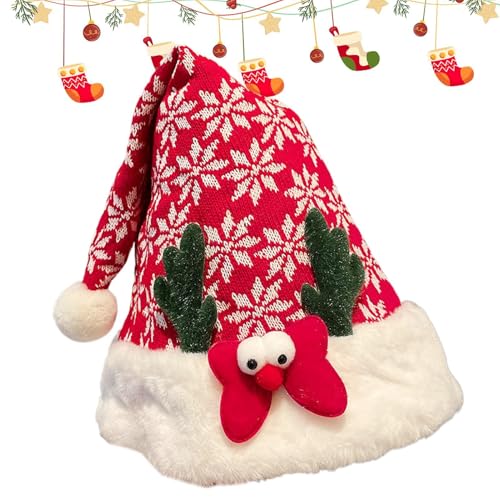 Fruusv Niedliche Weihnachtsmütze | Pailletten-Weihnachtsmütze mit Hirschgeweih | Urlaubsdekoration für Männer und Frauen | Perfektes Kostümzubehör Pailletten Weihnachtsmütze mit Hirschgeweih | von Fruusv