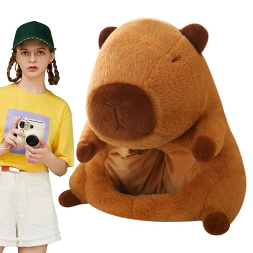 Fruusv Plush Capybara Headgear, Cute Stuffed Capybara Head Masque, Adorable & Realistic Novelty Game Props for Halloween, Christmas, Cosplay Costume Accessory, 38x35 cm, Brown and Green Fruusv Plush Capybara Headgear, Cute Stuffed Capybara Head Masque, Adorable & Realistic Novelty Game Props for Halloween, Christmas, Cosplay Costume Accessory, 38x35 cm, Brown and Green von Fruusv