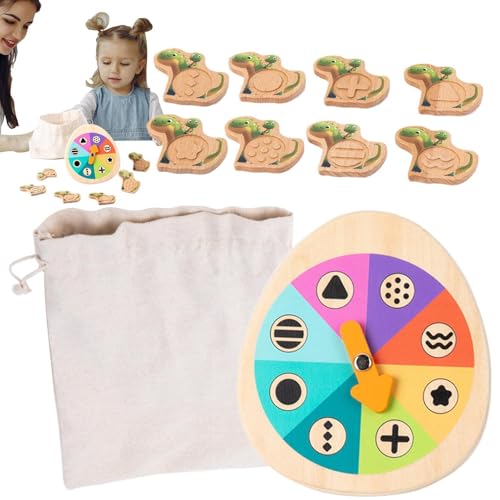 Fruusv Wooden Educational Toys, Fine Motor Skills Developmental Game, Shape Matching Dinosaur Turntable, Hand-Eye Coordination Preschool Classroom Toys for Kids, Early Learning Play von Fruusv