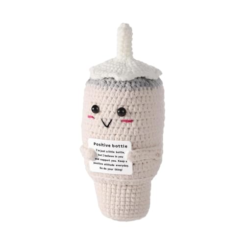 Häkel-Wasserflaschen-Puppe, inspirierende gestrickte Wasserflaschenpuppe, Schreibtisch-Ornament, Strumpffüller für Freund, Strumpffüller für Tochter, Strumpffüller für Sohn von Fruusv