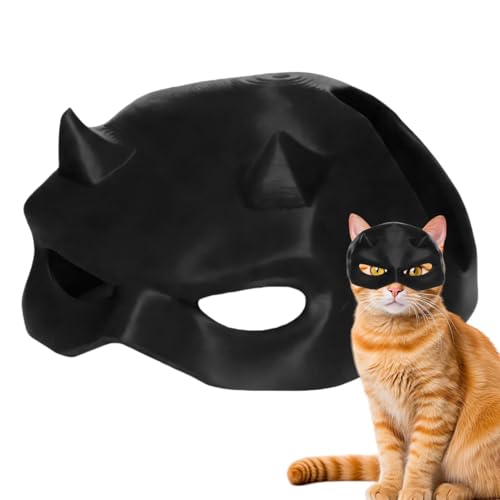 Haustier Katze Gesicht Kreative Haustier Kopfbedeckung Kätzchen Half Face Cover Haustier Rollenspiel Katze Half Face Cover Haustier Halloween Kopfbedeckung für Weihnachten Halloween von Fruusv