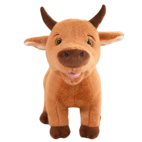 Plush Cow Toy, Cow Toy Figure, Brown Calf Plushie, Realistic Toys Kids, Simulation Cow Plushie, Funny Kids Toy Decoration, Soft Brown Calf Plushie and Girls von Fruusv