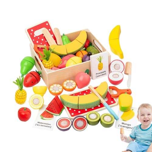Pretend Food for , Kids Kitchen Toy Food Set, Realistic Fruit and Veggies Toys, Wooden Toys for Home and School, Travel-Friendly Food Set, Learning Toys Kitchen Accessories Pretend Food for , Kids Kitchen Toy Food Set, Realistic Fruit and Veggies Toys, Wooden Toys for Home and School, Travel-Friendly Food Set, Learning Toys Kitchen Accessories von Fruusv