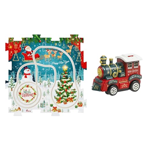 Puzzle Racer Kids Car Track Set, Christmas-Themed Puzzle Train Tracks, Interactive Rail Toy, STEM Game, (Multicolor, 3-6 Years) for Boys & Girls, Educational von Fruusv