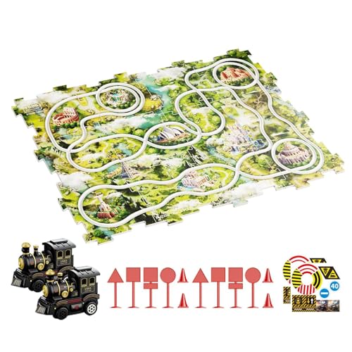 Puzzle Racer Kids Car Track Set, Educational Toy, Interactive Puzzle, Creative Assembly Racing, (Multicolor, 3+ Years) for Hand-Eye Coordination, STEM Learning, Fun Play von Fruusv