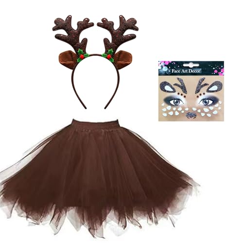 Fsahiuf Reh Kostüm Damen,Halloween Kostüm,Rentier Geweih Haarreifen mit Rentier Ohren, Reh Bambi Cape mit Kapuze,Karneval Kostüm, Reh Tier Kostüm Karneval Fsahiuf Reh Kostüm Damen,Halloween Kostüm,Rentier Geweih Haarreifen mit Rentier Ohren, Reh Bambi Cape mit Kapuze,Karneval Kostüm, Reh Tier Kostüm Karneval von Fsahiuf