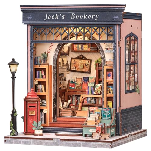 Fsolis Book Nook Kit & Puppenhaus - Kreatives Miniatur, Modell für Regale, eine ausgezeichnete Wahl für Literatur- und Geschichtsbegeisterte, Geschenkidee für Erwachsene/Jugendliche(Jack's Bookery) von Fsolis
