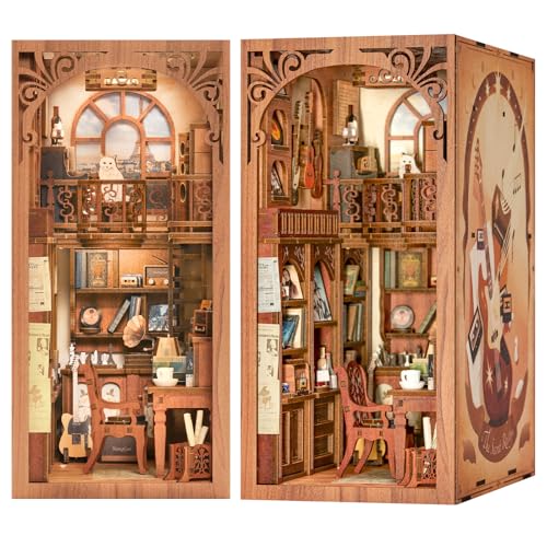 Fsolis DIY Book Nook Kit, The Secret Rhythm Puppenhaus Miniatur Haus Kit mit LED Leuchten und Einsteckbar Staubschutzplatte,3D Puzzle Buchstützen aus Holz,Kreative Geschenke für Jungen und Mädchen Fsolis DIY Book Nook Kit, The Secret Rhythm Puppenhaus Miniatur Haus Kit mit LED Leuchten und Einsteckbar Staubschutzplatte,3D Puzzle Buchstützen aus Holz,Kreative Geschenke für Jungen und Mädchen von Fsolis