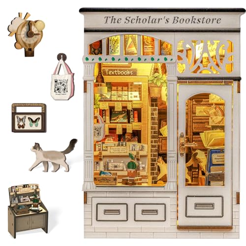 Fsolis DIY Book Nook & Dollhouse Kits - Build Creative Shelf & Desk Decor, for Teens & Adults Handcraft Assembly(The Scholar's Bookstore) von Fsolis
